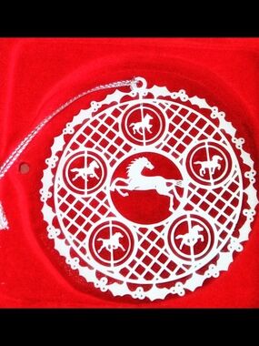 Russ White Galloping Horse Metal Holiday Ornament